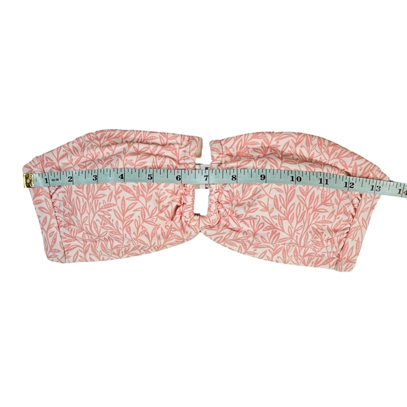 Onia Genevieve Bikini Top, White/Pink Micro Leaves, Small - Picture 14 of 16